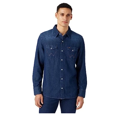 Afbeelding van Wrangler Overhemd, Heren, Maat: 4XL, Blau