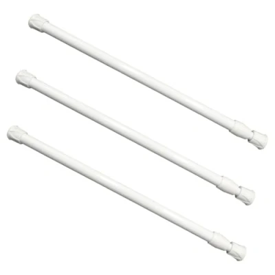 Afbeelding van SYEYCW 3 stuks uitschuifbare gordijnroede, 30 50 cm verstelbare spanstang, witte ophangstang, veerbelaste spanstangen, droogsteunstangen, voor ramen, boekenplank, kledingkast, kast