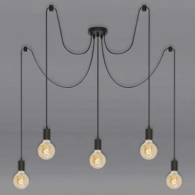 Afbeelding van Briloner Leuchten BULBO Hanglamp 5 lichts E27 Staal Zwart