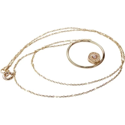 Afbeelding van Gouden ketting met zirkonia cirkel hanger
