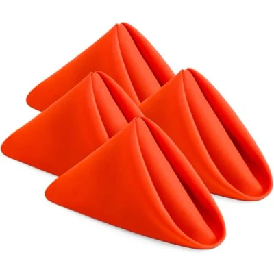 Afbeelding van Doekenservettes, verpakking van 24 stuks, kant en klare servettenservetten, licht comfortabel, ideaal voor evenementen in regelmatig gebruikt huis, polyester (oranje, 43 x cm)