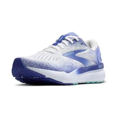 Afbeelding van Brooks Ghost 16 Hardloopschoenen voor op de weg, Dames, Maat: 38.5, White amparo blue limpet shell Textiel