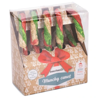 Afbeelding van Beeztees Kerst Candy Cane Munchy Hondensnacks 5 stuks