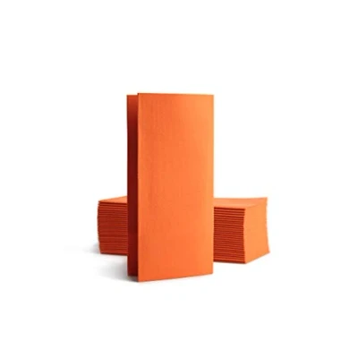 Afbeelding van Alvotex CHIC Airlaid 50 servetten, 1/8 vouwen op stof, hoogwaardige wegwerpservetten, 39x40cm, oranje