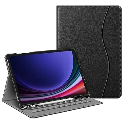 Afbeelding van Fintie Hoes voor Samsung Galaxy Tab S9 Plus 12,4 inch 2023 SM X810/X816B/X818U tablet, multi angle folio beschermhoes met S Pen houder, documentenvak en automatische slaap/waakfunctie, zwart