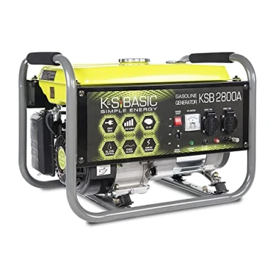 Afbeelding van KSB 2800A stroomgenerator, aluminium benzine generator, 6,5 pk, 4 takt benzinemotor met automatische spanningsregelaar 230 V (AVR), 2800 watt, 16 A, voor thuis en vrijetijdsgebruik