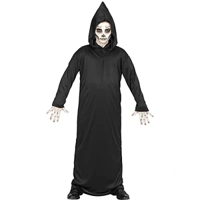 Afbeelding van WIDMANN Zwart reaper skelet outfit voor kinderen 128 (5 7 jaar)