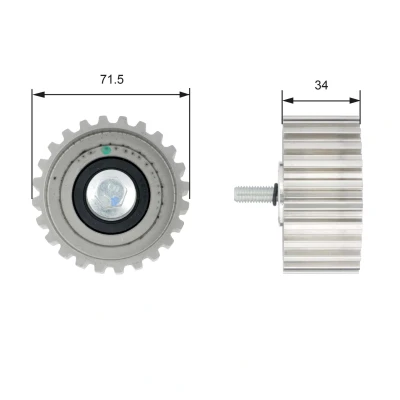 Afbeelding van Gates Geleiderol distributieriem T42183
