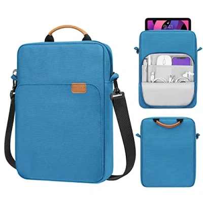 Afbeelding van MoKo 9 11 inch Tablet Sleeve Bag Handle Carrying Case with Shoulder Strap Fits New iPad Pro M4/iPad Air M2, 10th 10.9, 9/8/7th 10.2, 5/4th Tab S8/S9 11, Peacock Blue