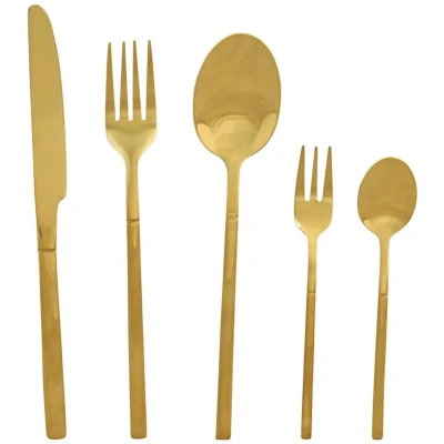 Afbeelding van Bestek Home ESPRIT Gouden Roestvrij staal 17 x 7 24 cm 20 Onderdelen