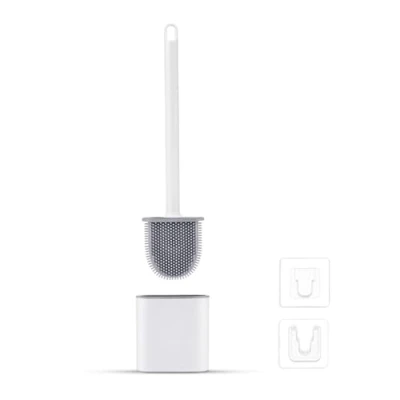 Afbeelding van Ibergrif M34151 3 WC Borstel, Toiletborstel en Houder, Borstel Badkamer Vloer Staand, Silicone, Wit