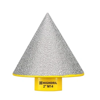 Afbeelding van HIGHDRIL Diamant vingerfrees, 50 mm, diamantfasenfrees met M14 schroefdraad voor het vergroten en snijden van bestaande gaten in porselein, keramiek, marmer, graniet