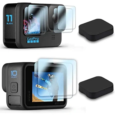 Afbeelding van [9 stuks] FitStill schermbeschermer voor Go Pro Hero 12/11/10/9 Zwart, Ultra Clear Gehard Glas Achterkant Screen Protector + Lens Front 3 Packs Cover