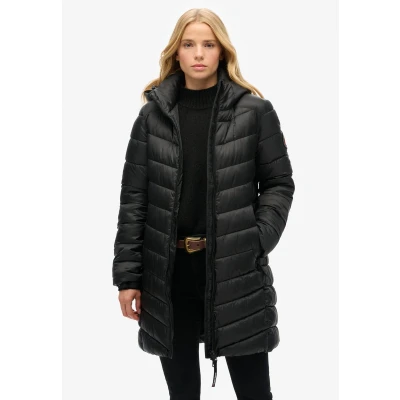 Afbeelding van Superdry Vrouwen Gewatteerde Fuji Mid jas met Capuchon Zwart Grootte: 34