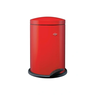 Afbeelding van Wesco Eenvoudige pedaalemmer 116 in de kleur rood, gepoedercoat plaatstaal, kunststof inzetstuk 13 liter volume, stabiele voettrede