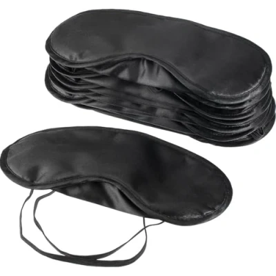 Afbeelding van 10 stuks oogmasker, slaapmasker, afdekking, schaduwafdekking, slaapmasker voor op reis, met neuskussen, zwart