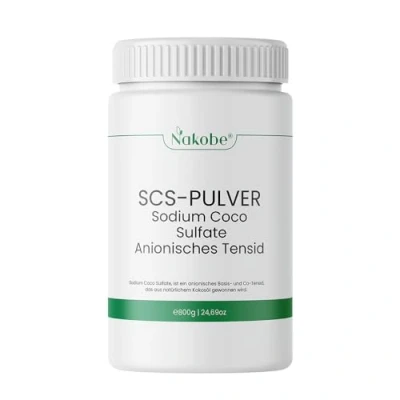Afbeelding van Nakobe Sodium Coco Sulfaat 800 g SCS poeder poedertenside voor vaste shampoo, douche en shampoobars natriumcocosulfaat