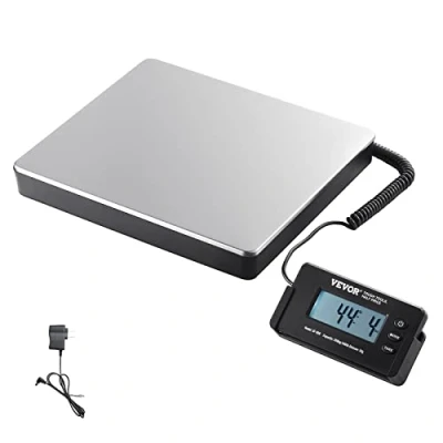 Afbeelding van VEVOR Platformweegschaal, 150 g 200 kg, pakketweegschaal, 50 nauwkeurigheid, digitale weegschaal, kg/lbs: oz telweegschaal, 309 x 262 45 mm, ABS, roestvrij staal, tarra functies