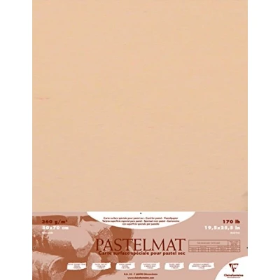 Afbeelding van Clairefontaine 96021C Pastelmat papier, 5 vellen, speciale kaart voor droge pastels, 50 x 70 cm, 360 g, maïs