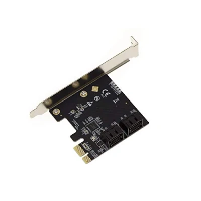 Afbeelding van KALEA INFORMATIQUE 4 poorts controllerkaart voor SATA schijven via PCI Express PCIe x1 poort met AHCI en UEFI ondersteuning. ASM1064 chipset