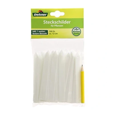 Afbeelding van Dehner Plantaccessoires, steeketiketten met potlood, 100 stuks, lengte 12 cm
