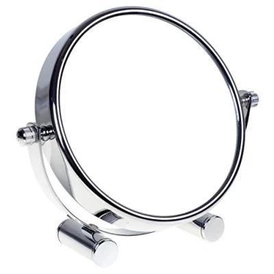 Afbeelding van HIMRY Vrijstaand Klein 6&quot; Scheerspiegel, 10x Vergroting Make up Spiegel, Tweezijdige Draaibare, Verchroomde Cosmetische Tafelspiegel, Compacte Spiegel Voor Thuis en Op Reis, KXD3142