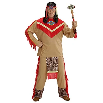 Afbeelding van Widmann Indiaan Kostuum Chief Raging Bull Man Bruin Large Carnavalskleding Verkleedkleding