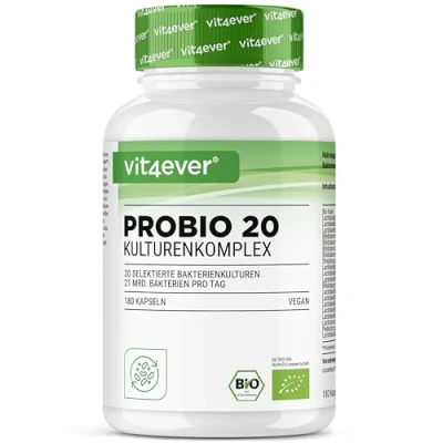 Afbeelding van Probio 20 Complex Culturencomplex met bacteriestammen + FOS 180 darmcapsules (DRcaps®) 21 miljard melkzuurbacteriën per dag Hoog gedoseerd Veganistisch Laboratoriumgetest