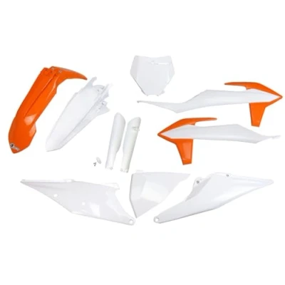 Afbeelding van UFO Plastickit Met Voorvorkbeschermers KTM SX125 SX150 SX250 SXF250 SXF350 SXF450 2019 2022 Origineel Oranje / Wit