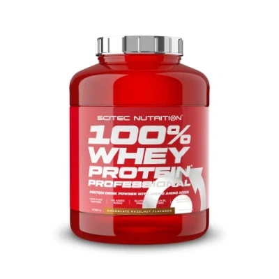 Afbeelding van Scitec Nutrition 100% Whey Protein Professional Verrijkt met extra aminozuren &amp; spijsverteringsenzymen Glutenvrij Zonder palmolie, 2.35 kg, Chocolade Hazelnoot