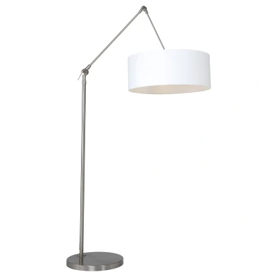 Afbeelding van Steinhauer Gramineus white shade Vloerlamp Geborsteld staal 9894ST