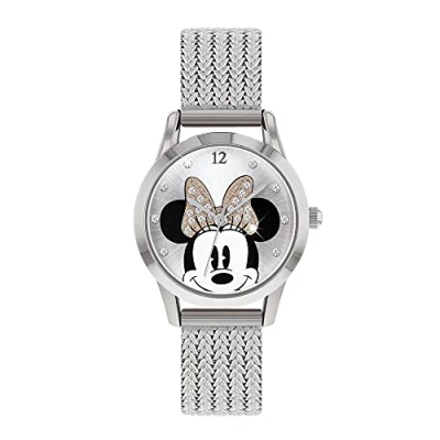 Afbeelding van Disney Dames datum klassiek quartz horloge met roestvrij stalen Armband MN8008, zilver,