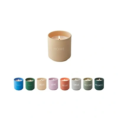 Afbeelding van Design Letters geurkaars Ø5,5 cm Home beige