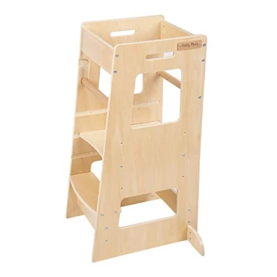 Afbeelding van KiddyMoon Model ST 003 Educatieve Toren Voor Kinderen In Hoogte Verstelbaar Opstapkru Montessori Meubel Keukenhulp Baby&#039;s, Natuurlijk, Natuurlijk