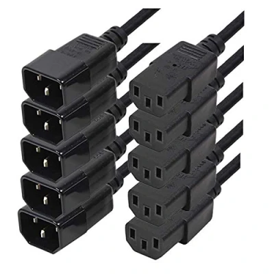 Afbeelding van Faconet® Computer Power Kabel Verlengstuk 1,8 m (5 stuks) verlenging Voedingsaansluiting met meter