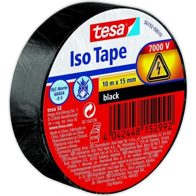 Afbeelding van tesa 56192 00010 22 Isolatietape Zwart (l x b) 10 m 15 mm 1 stuk(s)