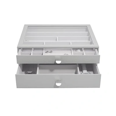 Afbeelding van Stackers Pebble Grey Supersize sieradendoosje Set van 2 (met laden)