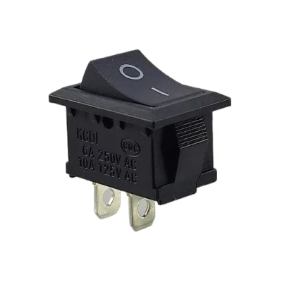 Afbeelding van Mini tuimelschakelaar, 19 x 13 mm, apparaatschakelaar, tuimelschakelaar 250V 6A 125V 10A AC, KCD1 (6V 9V 12V 24V AC/DC) zwart rechthoekig, 2 polig aan/uit