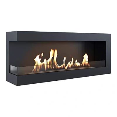 Afbeelding van KRATKI hoekhaard DELTA Biohaard 1200 x 280 mm Wandhaard met 4 beglazing Ideaal voor Open en moderne interieurs TÜV Rijnland getest naar links