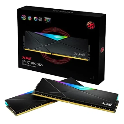 Afbeelding van XPG AX4U360016G18A DB55 SPECTRIX D55 DDR4 RGB Memory Module Gaming DRAM 3600 MHz 32GB (2x16GB), dual package, high performance, desktop memory,Zwart