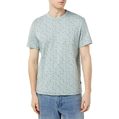 Afbeelding van TOM TAILOR Uomini T shirt 1035554, 31322 Ice Blue Geometric Design, XXL