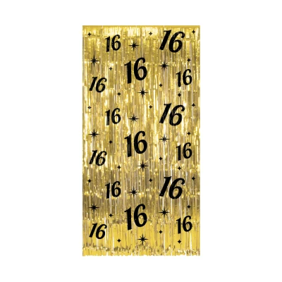 Afbeelding van Deurgordijn 16 Jaar Goud Zwart Classy 100x200cm per stuk