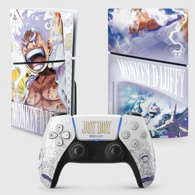 Afbeelding van PS5 Slim Gear 5 sticker, Playstation Manga, console en controller, Disc Edition, Skin (1 controller)