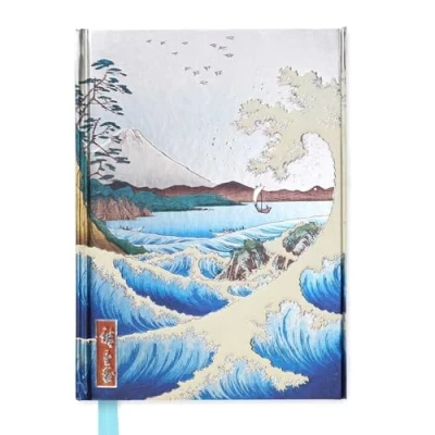 Afbeelding van Hiroshige the Sea at Satta (Foiled Journal): Unser hochwertiges, liniertes Blankbook mit festem, künstlerisch geprägtem Einband und Magnetverschluss: 28