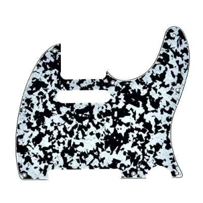 Afbeelding van Dopro 8 Hole Tele Gitaar Pickguard Scratch Plate past USA/Mexicaanse Fender Telecaster Zwart/Wit Agaat