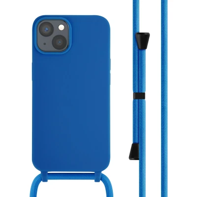 Afbeelding van Apple iPhone 14 Hoesje Siliconen en TPU (zacht) iMoshion Softcase/Koordhoesje/Backcover Blauw Telefoonhoesje
