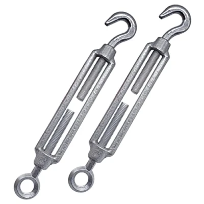 Afbeelding van (Pack van 2 stuks) Spanschroef Draadspanner M12, Verstelbare spangespen Haak en oog, Touw Kabelspanning (2 stuks, M12)
