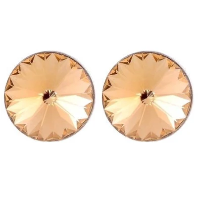 Afbeelding van Behave Licht bruine oorsteker 6mm met swarovski elements