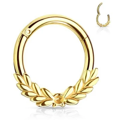 Afbeelding van Piercing laurel leafs goud kleurig 1.2 x 8 mm