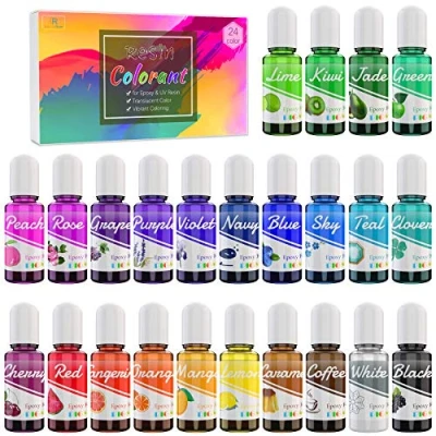 Afbeelding van DecorRom Epoxy UV harspigment 24 kleuren vloeibare epoxyhars kleurstof voor kunst, hars doe het zelf sieraden maken geconcentreerde epoxykleurstof harskleuren, tuimelaar, verf, handwerk